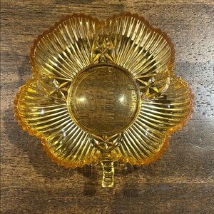 Vintage Amber Glass Candy Dish